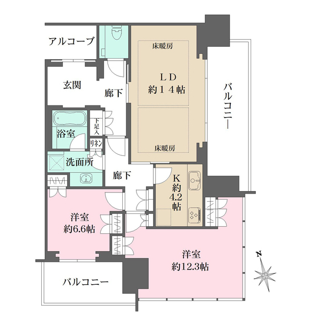 グラングリーン大阪ＴＨＥ　ＮＯＲＴＨ　ＲＥＳＩＤＥＮＣＥの間取図