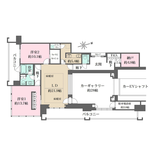 グラングリーン大阪ＴＨＥ　ＮＯＲＴＨ　ＲＥＳＩＤＥＮＣＥの間取図