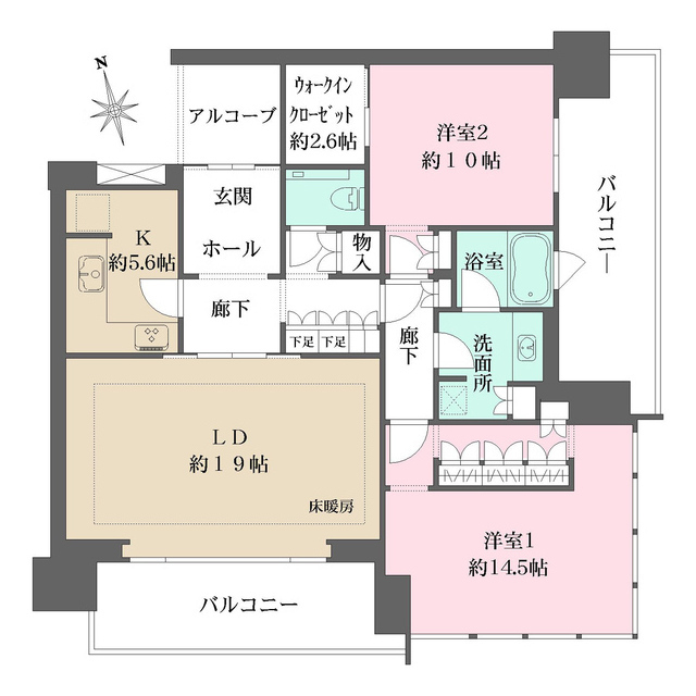グラングリーン大阪ＴＨＥ　ＮＯＲＴＨ　ＲＥＳＩＤＥＮＣＥの間取図