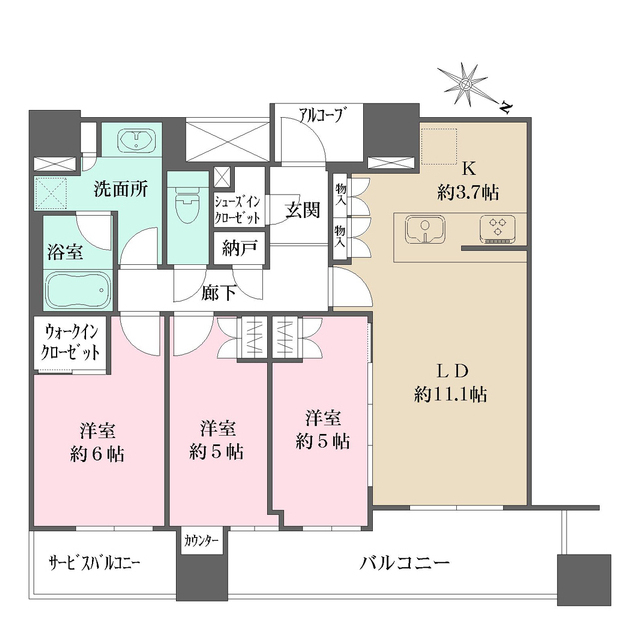 シエリアタワー中之島の間取図