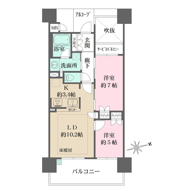 ローレルスクエア八尾ミッドの間取図