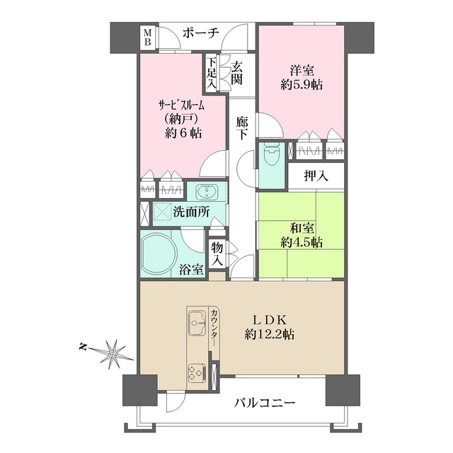 ドルフ灘ヴェールデュランの間取図