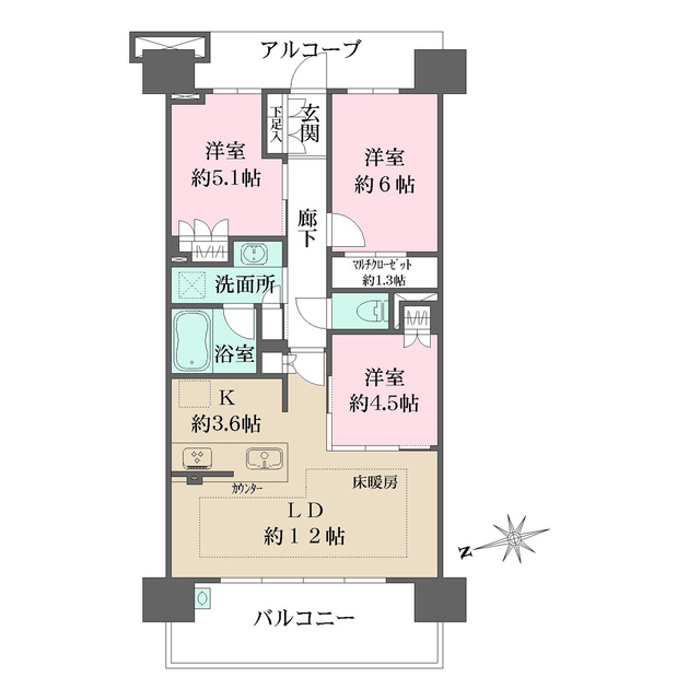 プレディア神戸舞子レジデンスの間取図