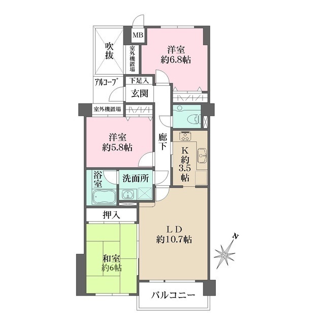 藤和芦屋川ホームズの間取図