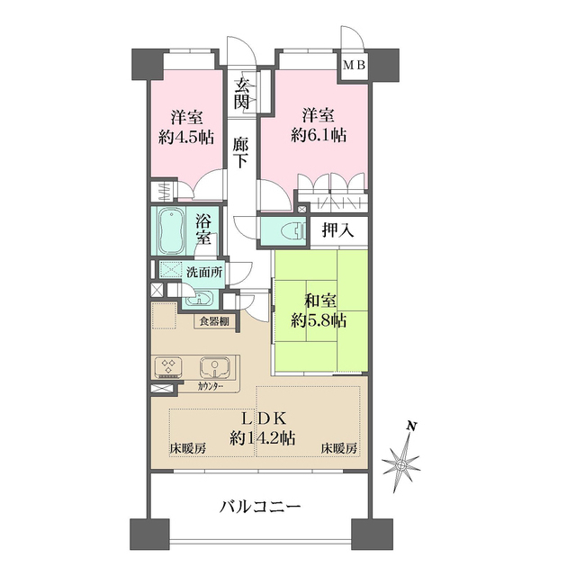 パークスクエア大正の間取図