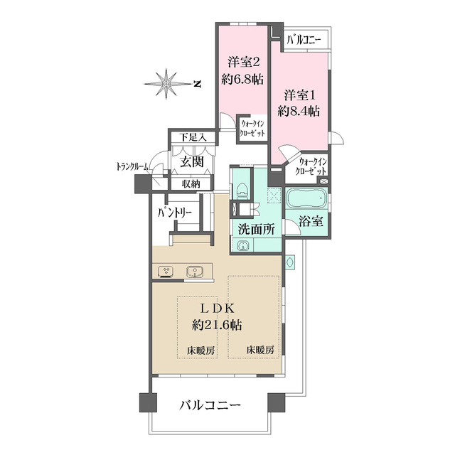 グランドヒルズ岡崎神宮道の間取図