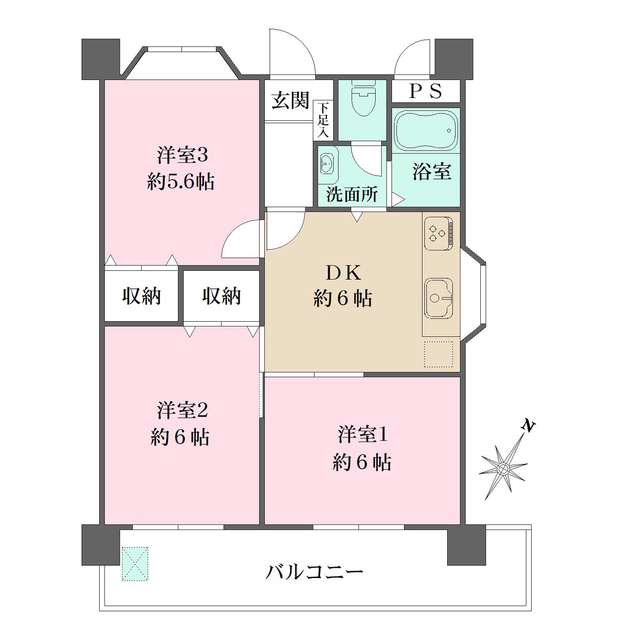 甲南セゾン東灘の間取図