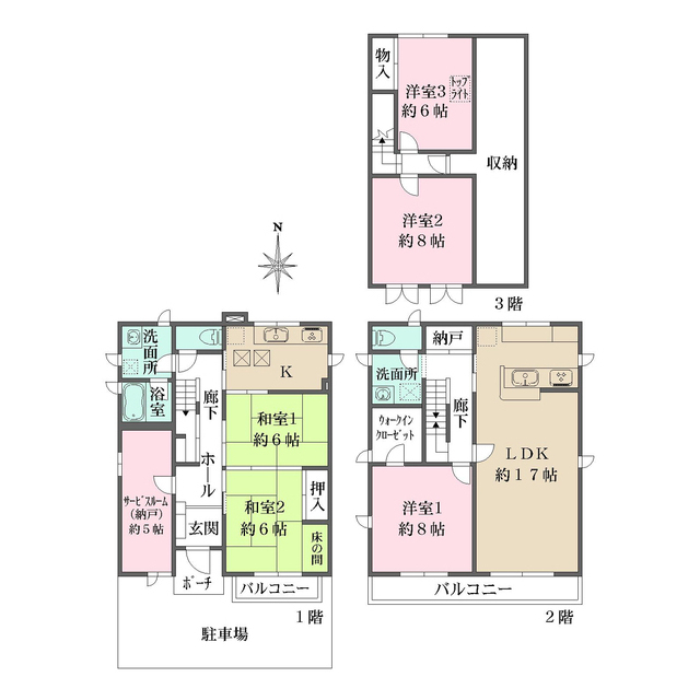 寝屋川市寿町戸建の間取図