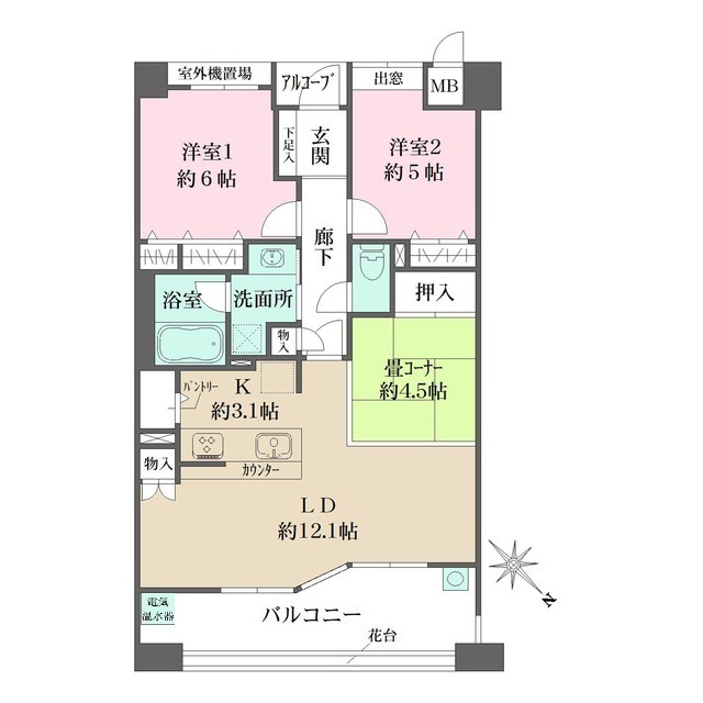 パレ苦楽園ファインステイの間取図