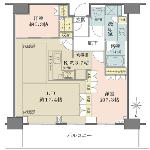 グランドメゾン新梅田タワーTHE CLUB RESIDENCEの間取図