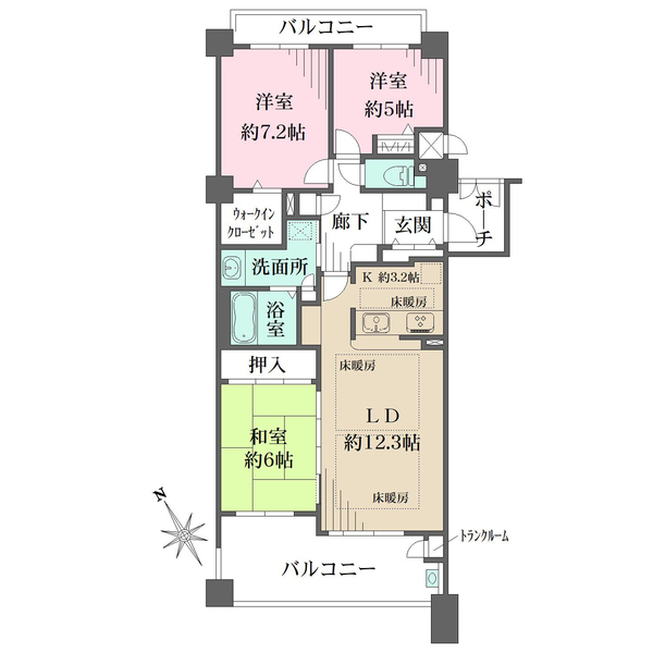 サンメゾン枚方朝日丘かえで館の間取図