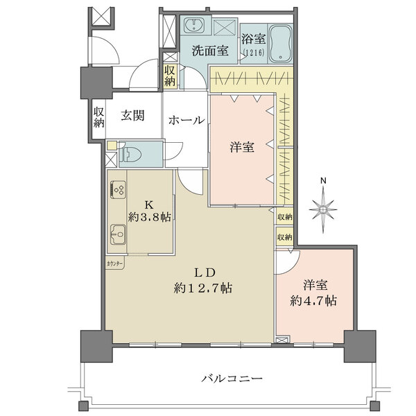 アミング潮江ウエスト2番館の間取図