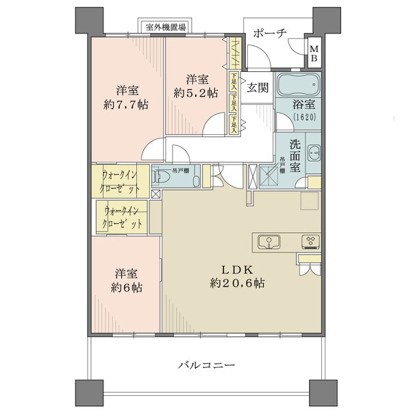 レジース川西中央の間取図