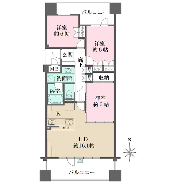 プレステ１５番館鶴見緑地の間取図