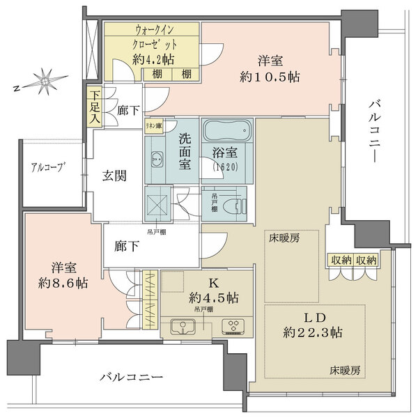 グラングリーン大阪 THE NORTH RESIDENCEの間取図