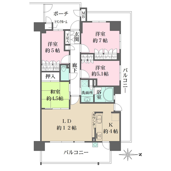 グランスイート香里園の間取図
