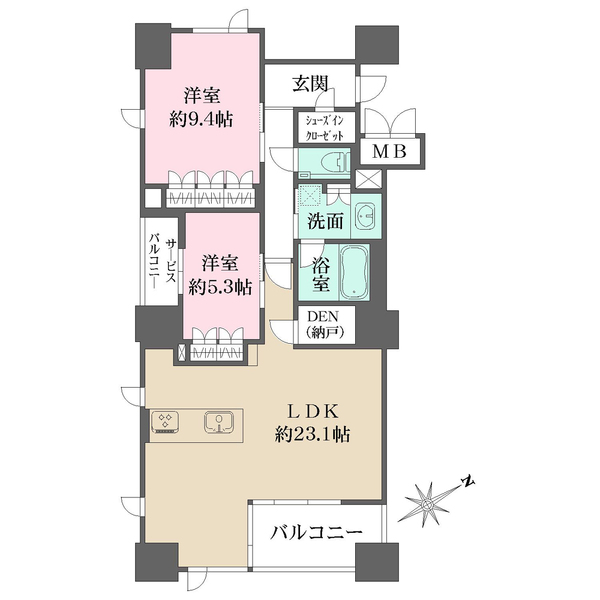 ユニハイム中之島堂島川タワーレジデンスの間取図