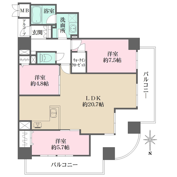 アミング潮江サウスの間取図