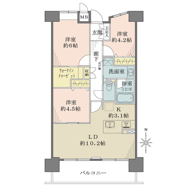 ファミール天神橋グリーンアベニューの間取図