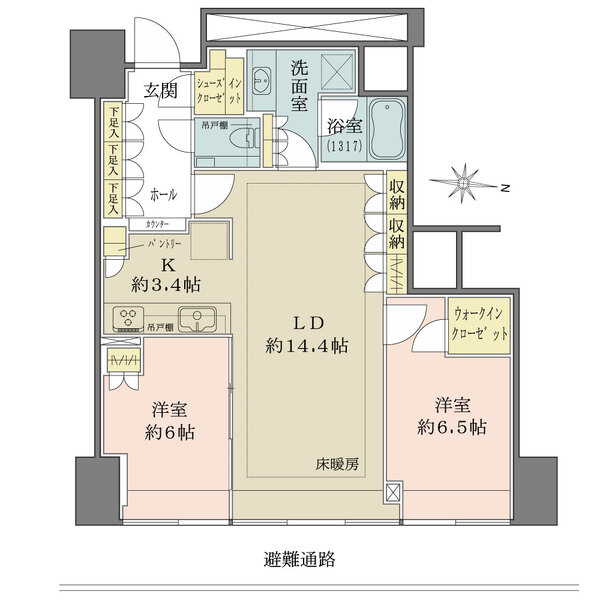 ブリリアタワー堂島の間取図