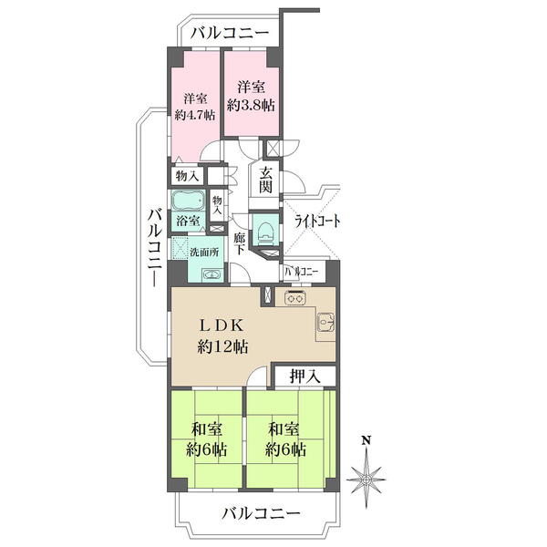 ローズハイツ香里園の間取図