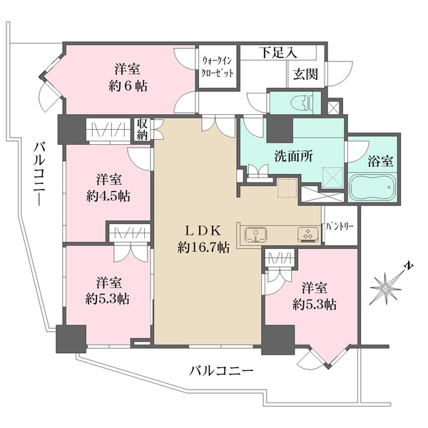 ファミール守口駅前エアーズタワーの間取図
