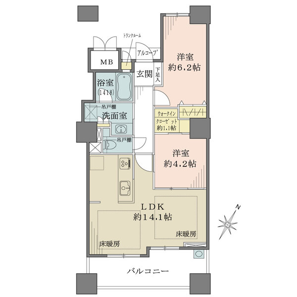 ジオタワー京町堀の間取図