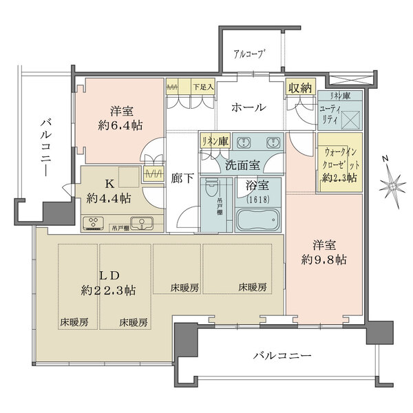 グラングリーン大阪 THE NORTH RESIDENCEの間取図