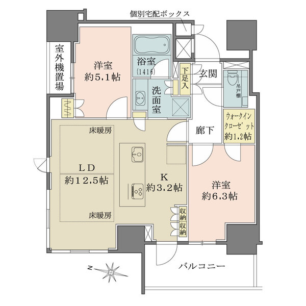 ザ・パークハウス大阪梅田タワーの間取図