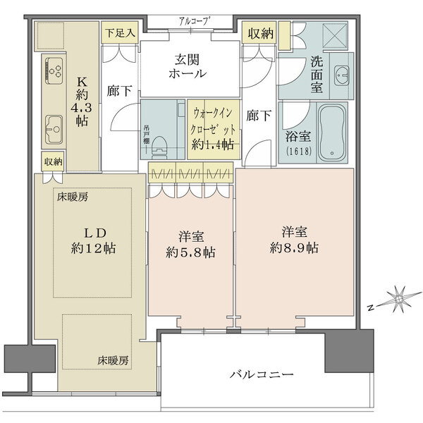 グラングリーン大阪 THE NORTH RESIDENCEの間取図