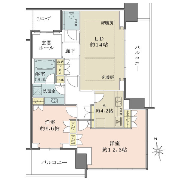 グラングリーン大阪 THE NORTH RESIDENCEの間取図