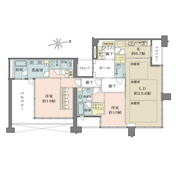 グラングリーン大阪 THE NORTH RESIDENCEの間取図