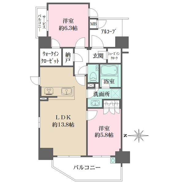 クレヴィア大阪同心セントラルの間取図