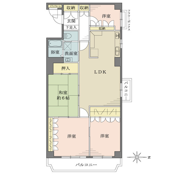 クローバーハイツ森小路の間取図