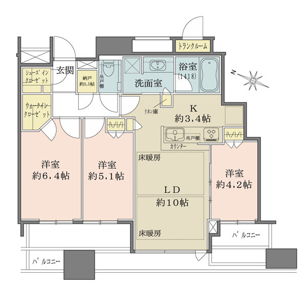 シティタワー梅田東の間取図