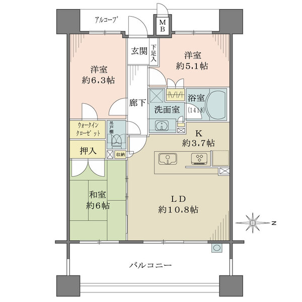 城東中央アインスの間取図