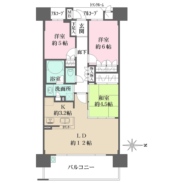 BELISTA東淀川大桐リバービューコート（B棟）の間取図