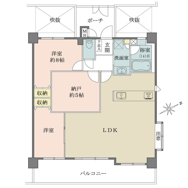 カレンドスクエア東生駒ヒルトップの間取図