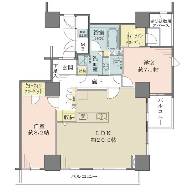 グランスイート中之島タワーの間取図