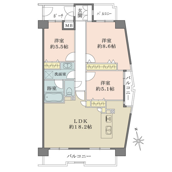 藤和堂島ハイタウンの間取図
