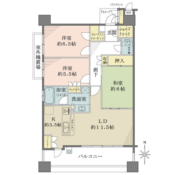 藤和今福鶴見ホームズオアシスコートの間取図