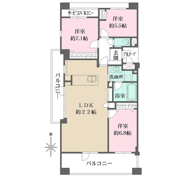 プレステ１５番館鶴見緑地の間取図
