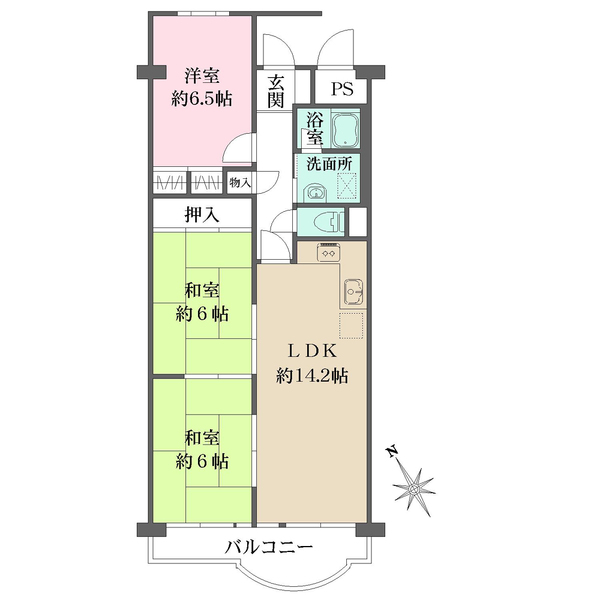淀川パークハウス四号棟の間取図