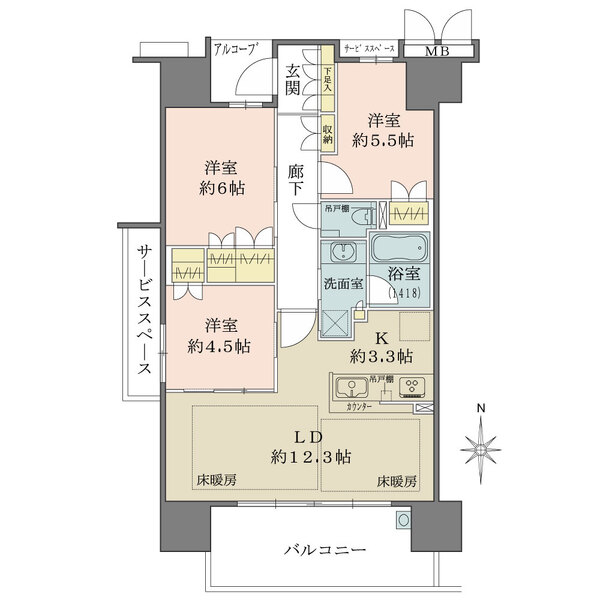ジオ高槻大畑町の間取図