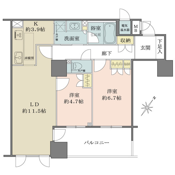グランスイート中之島タワーの間取図