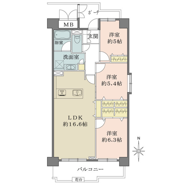 扇町コーポの間取図