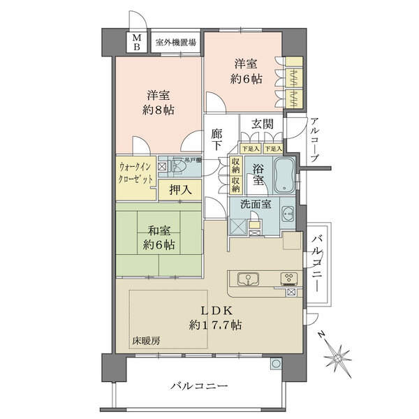 リーデンススクエア枚方くにみ坂の間取図