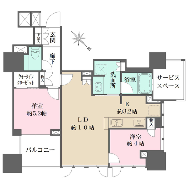 プラウドタワー梅田豊崎の間取図