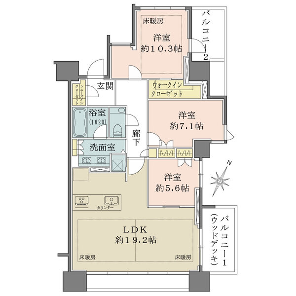 プラウド大阪城の間取図