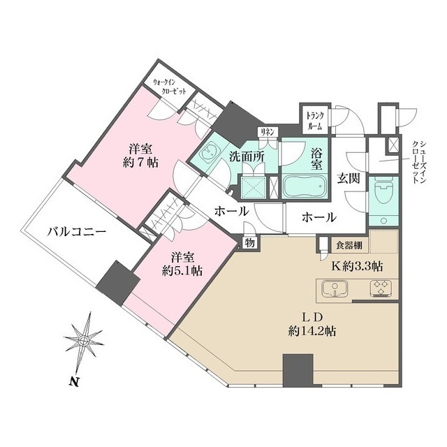 Ｂｒｉｌｌｉａ一番町の間取図